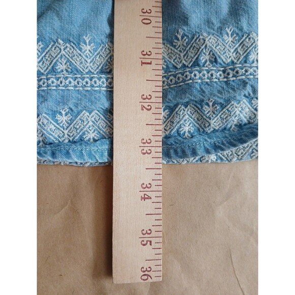 GAP Denim Dress Womens L Blue Embroidered Classic Basic - Picture 3 of 8